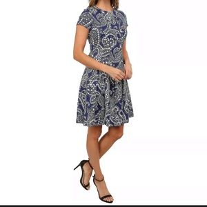 Michael Kors Blue and White Paisley Dress